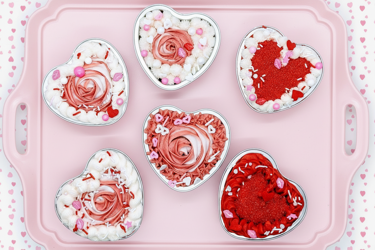 Valentine's Mini Heart Cake Box 12ct